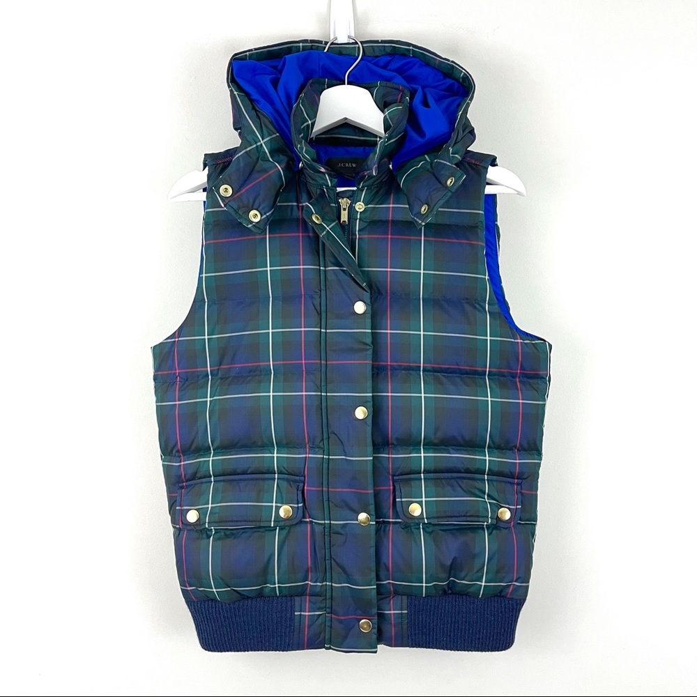 J. Crew Tartan Plaid Puffer Vest